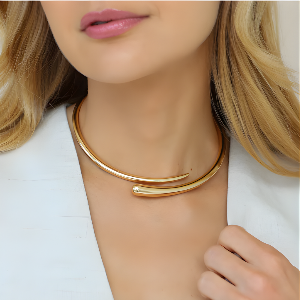 Gold Cuff Collar Necklace