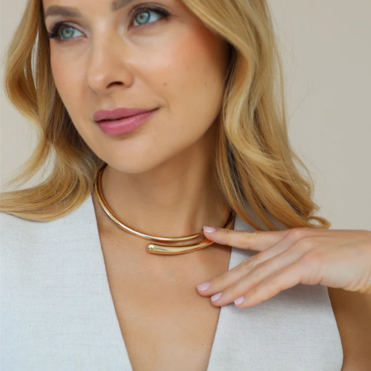 Gold Cuff Collar Necklace