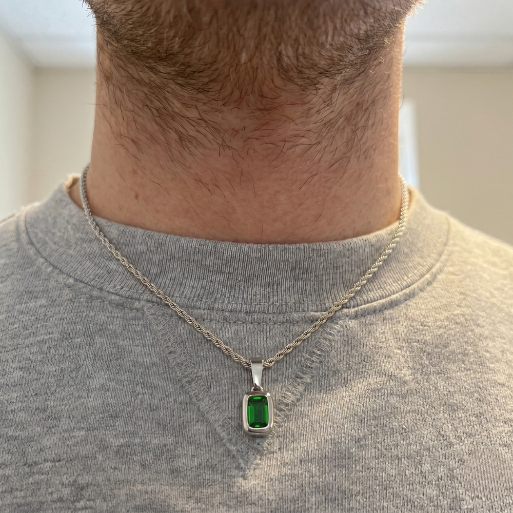 Men's Emerald Cuban Necklace