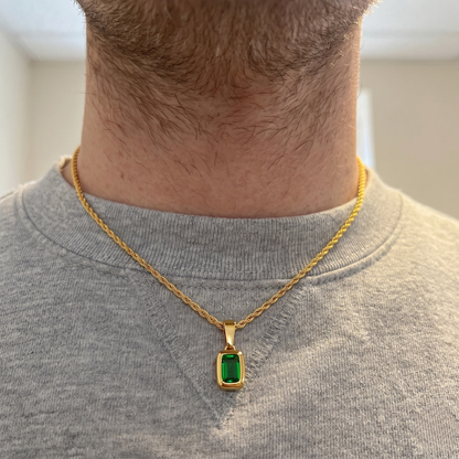 Men's Emerald Cuban Necklace
