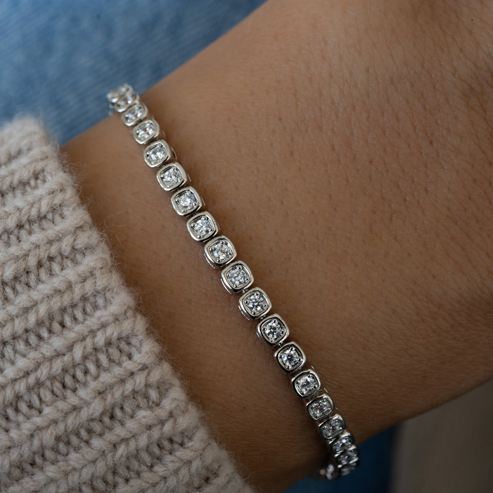 Handmade Tennis Bracelet, Gold Tennis Bracelet, Cubic Zirconia Tennis Bracelet, Dainty Bracelet, Diamond Bracelet, Gift for Her, Bracelet