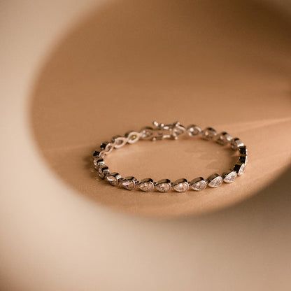 Pear Diamond Tennis Bracelet by Caitlyn Minimalist • Stackable Teardrop Birthstone Bracelet • Diamond Jewelry in Gold • Gift for Mom • BR064