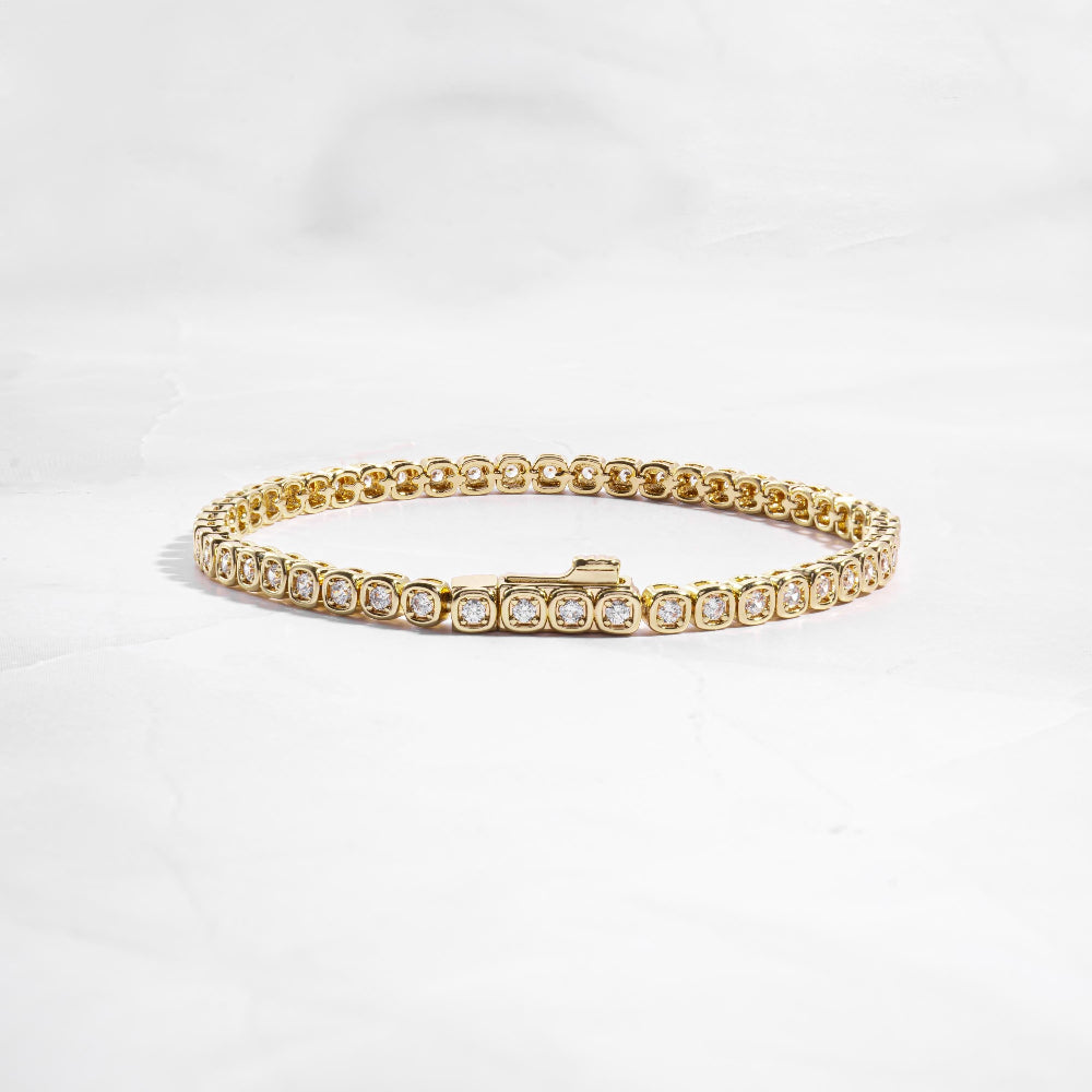 Handmade Tennis Bracelet, Gold Tennis Bracelet, Cubic Zirconia Tennis Bracelet, Dainty Bracelet, Diamond Bracelet, Gift for Her, Bracelet