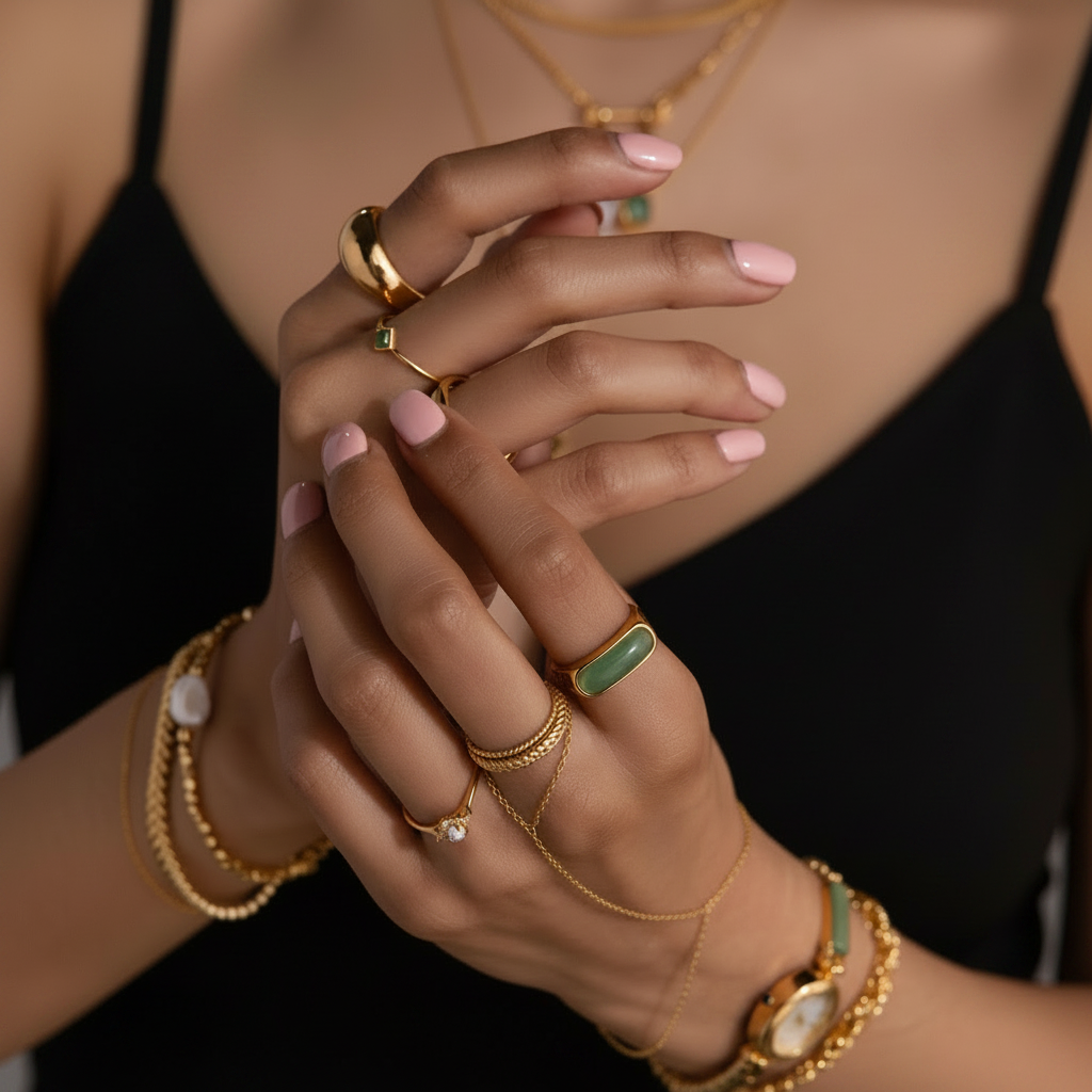 Jade Signet Ring • Green Gemstone Ring • Chunky Statement Ring • Bold Crystal Jewelry • Mothers Gift